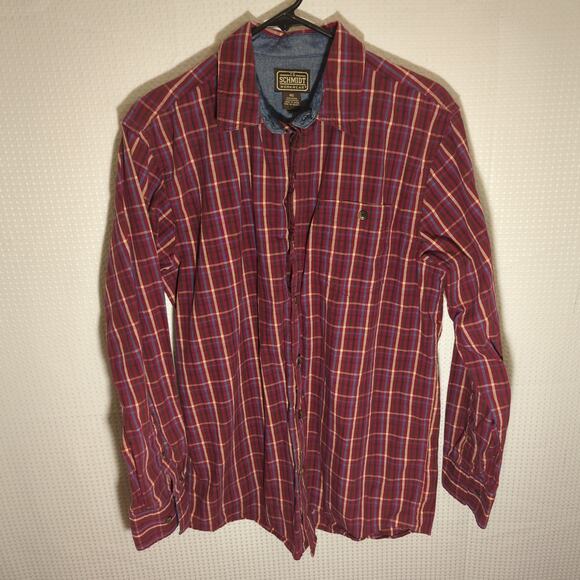 C.E. Schmidt Workwear Shirt M Red Plaid Flannel Button Up Cotton TSC Utility - Picture 1 of 5